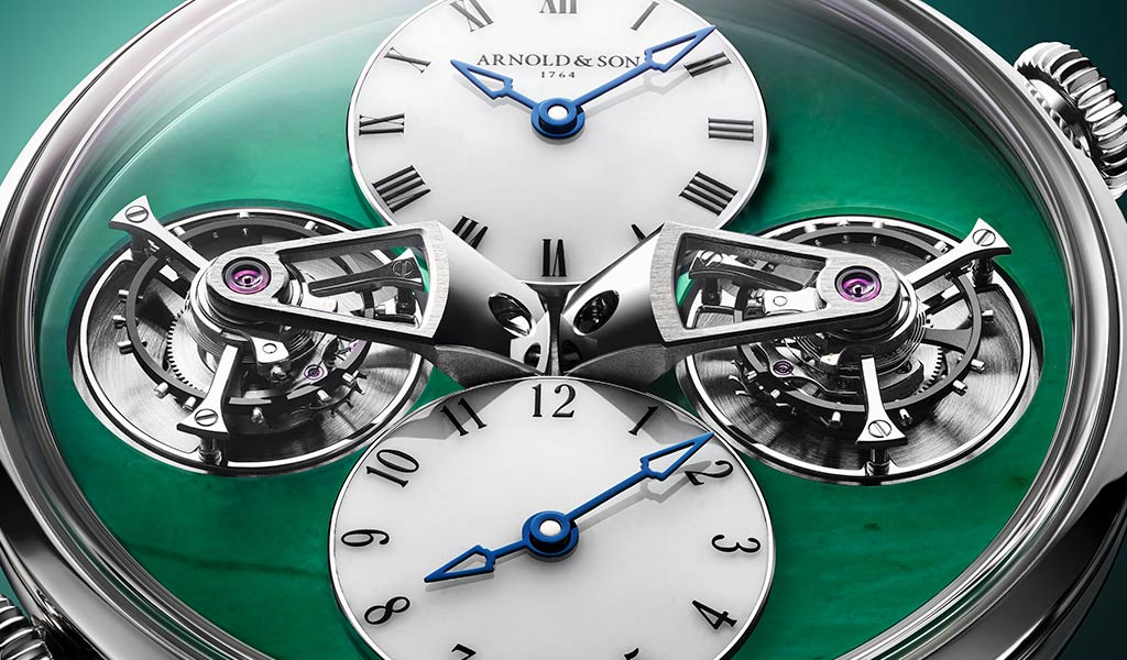 Новые механические часы Double Tourbillon Jade от Arnold & Son