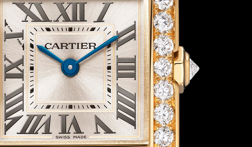 Золотые швейцарские часы Cartier Tank Francaise