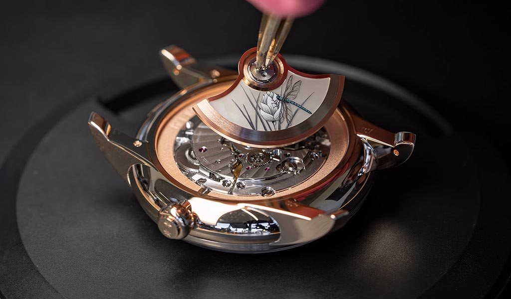 Часы Jaquet Droz Petite Heure Minute Red Gold - Japanese Garden