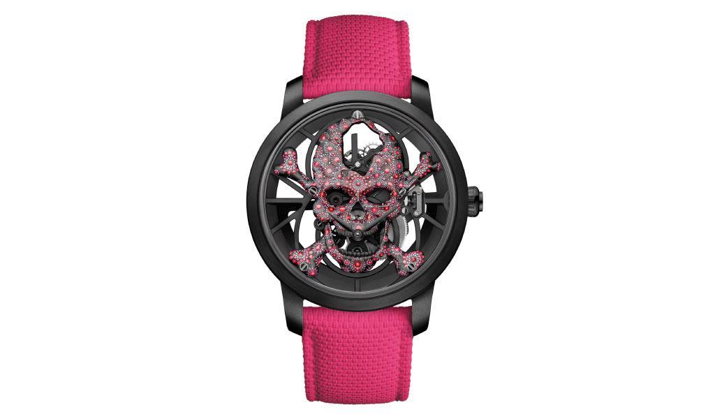 Часы с турбийоном Tourbillon Skull Pink Pointillism