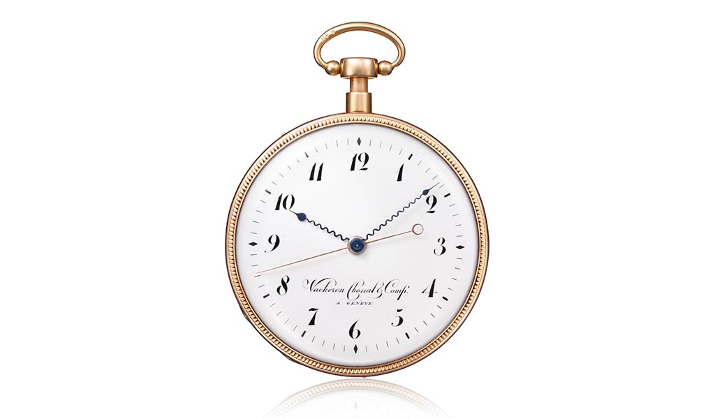 Карманные часы из красного золота с четвертным репетиром и «прыгающей» индикацией секунд
